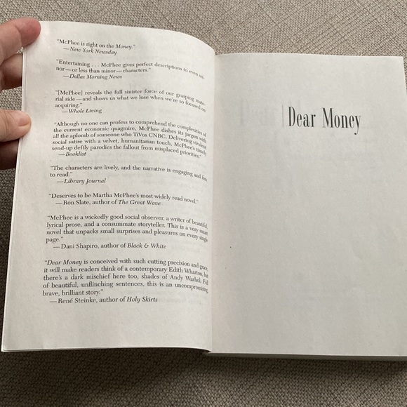 Dear Money by Martha McPhee, a Novel, New York Times Book Review Editors’ Choice - Picture 3 of 4